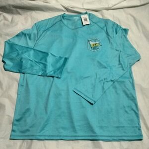 IZOD Saltwater Mens Long Sleeve Pullover Fishing Shirt Blue UPF 50 Size XXL